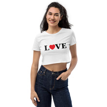 Load image into Gallery viewer, LOVE Organic Crop Top - White