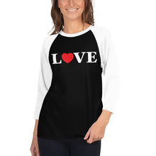 Load image into Gallery viewer, LOVE Baseball Jersey - Denim-Navy / Grey-Black / Grey-Red / Grey-Charcoal / Black-White