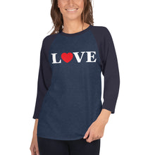 Load image into Gallery viewer, LOVE Baseball Jersey - Denim-Navy / Grey-Black / Grey-Red / Grey-Charcoal / Black-White