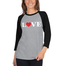 Load image into Gallery viewer, LOVE Baseball Jersey - Denim-Navy / Grey-Black / Grey-Red / Grey-Charcoal / Black-White