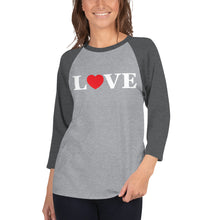 Load image into Gallery viewer, LOVE Baseball Jersey - Denim-Navy / Grey-Black / Grey-Red / Grey-Charcoal / Black-White