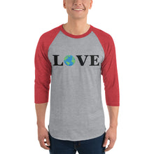 Load image into Gallery viewer, Global LOVE - Baseball Jersey - Grey-Black / Grey-Red / Grey-Heather / White-Black / White-Red / White-Charcoal / White-Green