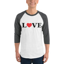 Load image into Gallery viewer, LOVE Baseball Jersey – White-Black / White-Red / White-Charcoal / White-Green