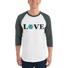 Load image into Gallery viewer, Global LOVE - Baseball Jersey - Grey-Black / Grey-Red / Grey-Heather / White-Black / White-Red / White-Charcoal / White-Green