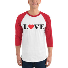 Load image into Gallery viewer, LOVE Baseball Jersey – White-Black / White-Red / White-Charcoal / White-Green