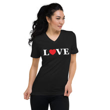 Load image into Gallery viewer, LOVE Unisex Short Sleeve V-Neck T-Shirt - Black