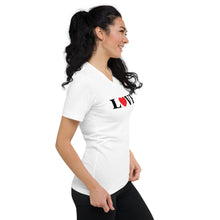 Load image into Gallery viewer, LOVE Unisex Short Sleeve V-Neck T-Shirt - White