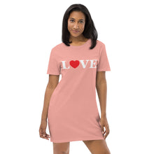 Load image into Gallery viewer, LOVE Organic Cotton T-Shirt Dress - Black / Pink
