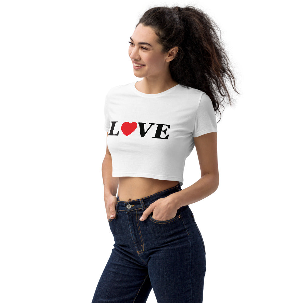 LOVE Organic Crop Top - White