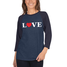 Load image into Gallery viewer, LOVE Baseball Jersey - Denim-Navy / Grey-Black / Grey-Red / Grey-Charcoal / Black-White
