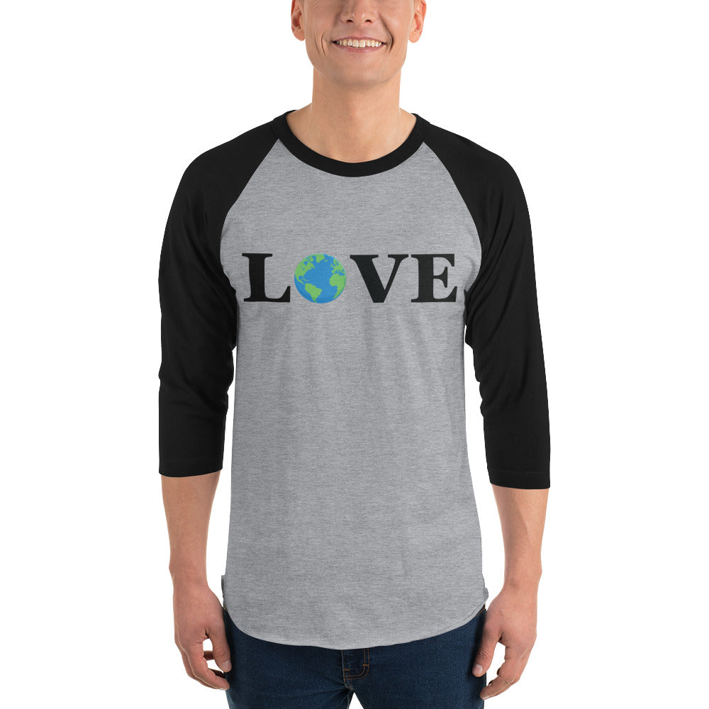 Global LOVE - Baseball Jersey - Grey-Black / Grey-Red / Grey-Heather / White-Black / White-Red / White-Charcoal / White-Green