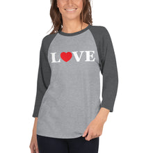 Load image into Gallery viewer, LOVE Baseball Jersey - Denim-Navy / Grey-Black / Grey-Red / Grey-Charcoal / Black-White
