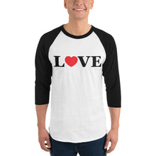 Load image into Gallery viewer, LOVE Baseball Jersey – White-Black / White-Red / White-Charcoal / White-Green
