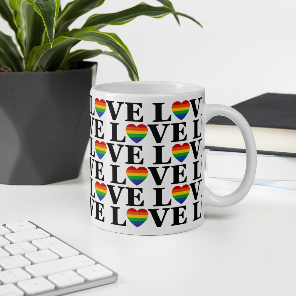 LOVE Is Love Pattern Mug - 11oz / 15oz